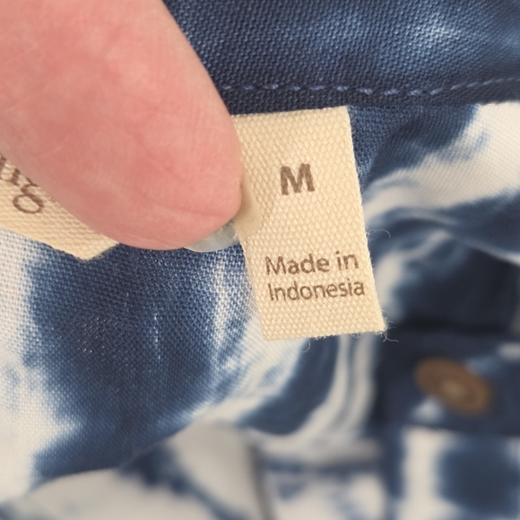 Soft Surroundings Women's Tie Dye Long Sleeve Tunic Top Blue White Size Medium - Picture 6 of 8